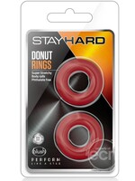 Blush Novelties Stay Hard - Donut Rings - Red