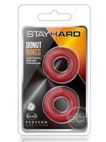 Blush Novelties Stay Hard - Donut Rings - Red