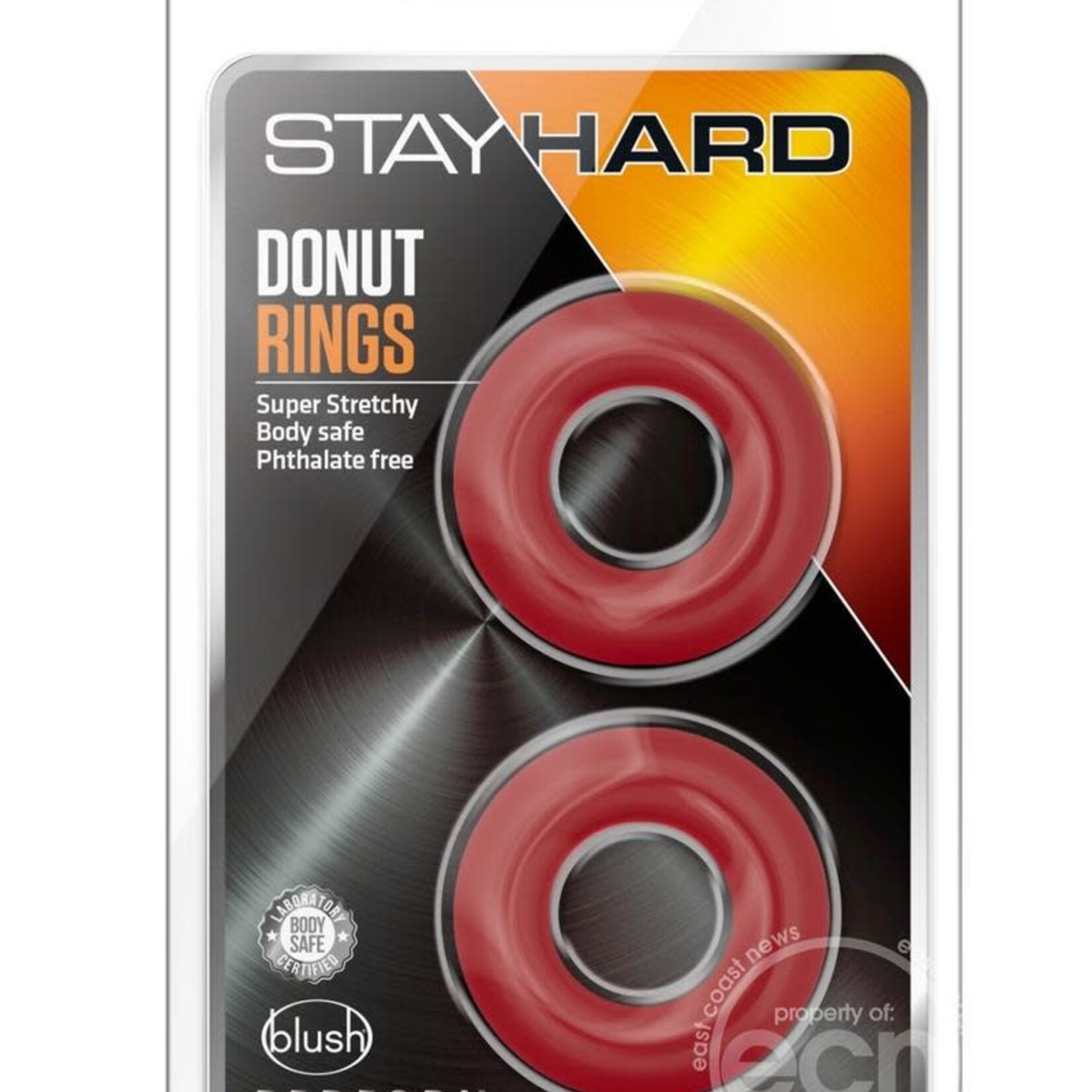Blush Novelties Stay Hard - Donut Rings - Red
