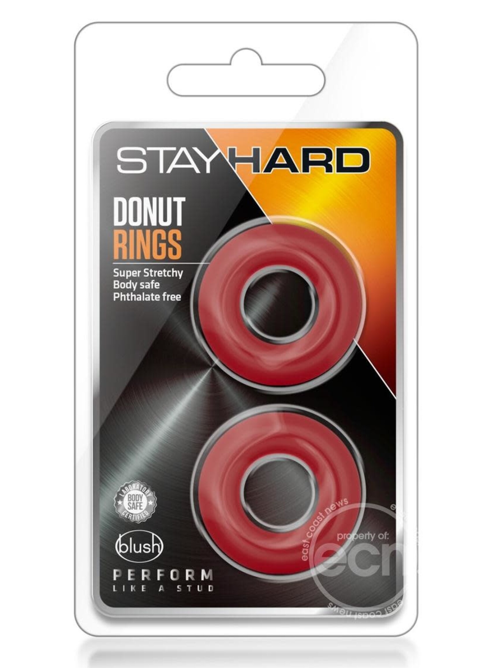 Blush Novelties Stay Hard - Donut Rings - Red