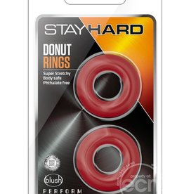 Blush Novelties Stay Hard - Donut Rings - Red