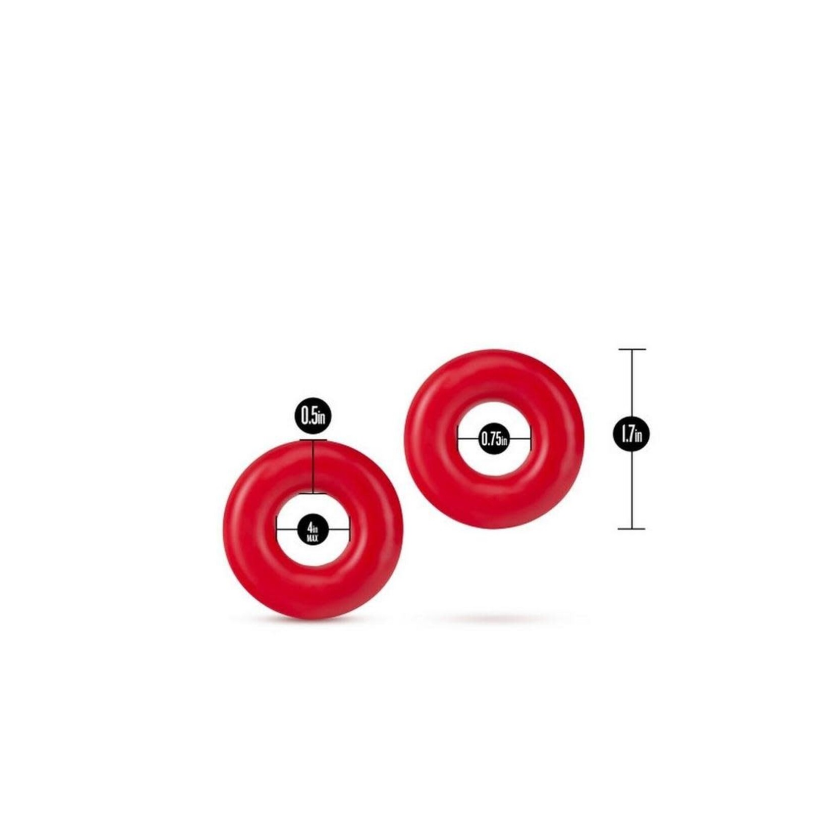 Blush Novelties Stay Hard - Donut Rings Oversized - Red