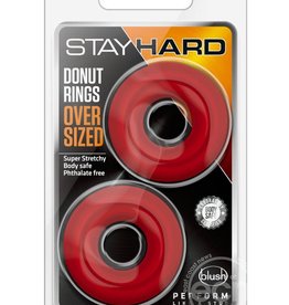 Blush Novelties Stay Hard - Donut Rings Oversized - Red