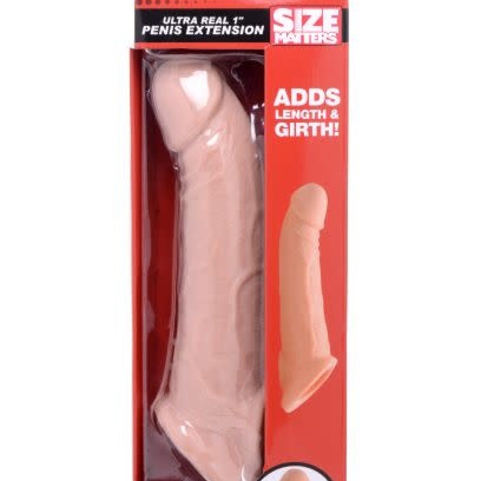 XR Brands Size Matters Ultra Real 1 Inch Solid Tip Penis Extension