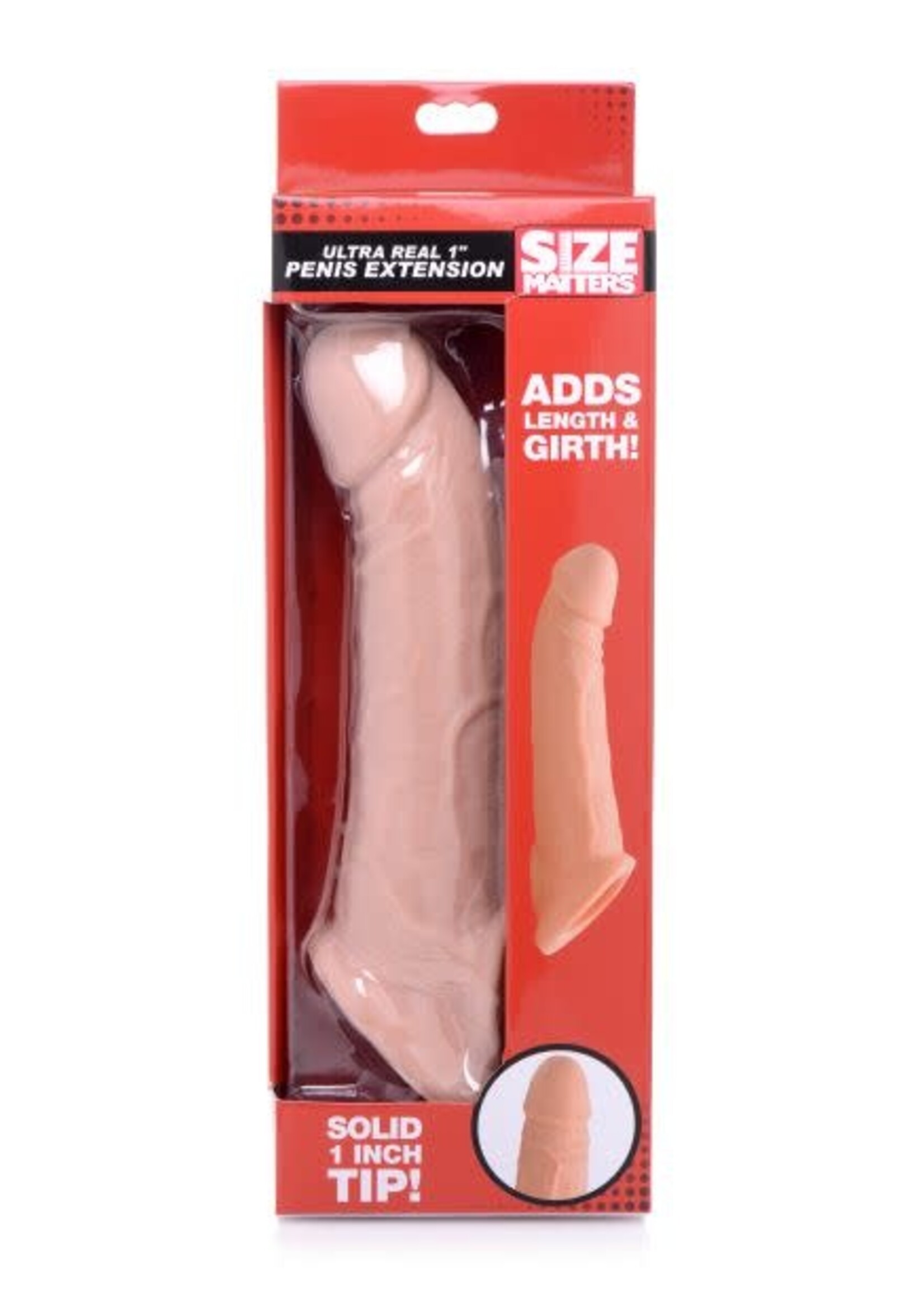 XR Brands Size Matters Ultra Real 1 Inch Solid Tip Penis Extension
