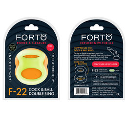 Forto F-22: Cock & Ball Double Ring - Glow