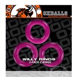 Oxballs Oxballs Willy Rings Cock Ring (3 pack) - Hot Pink