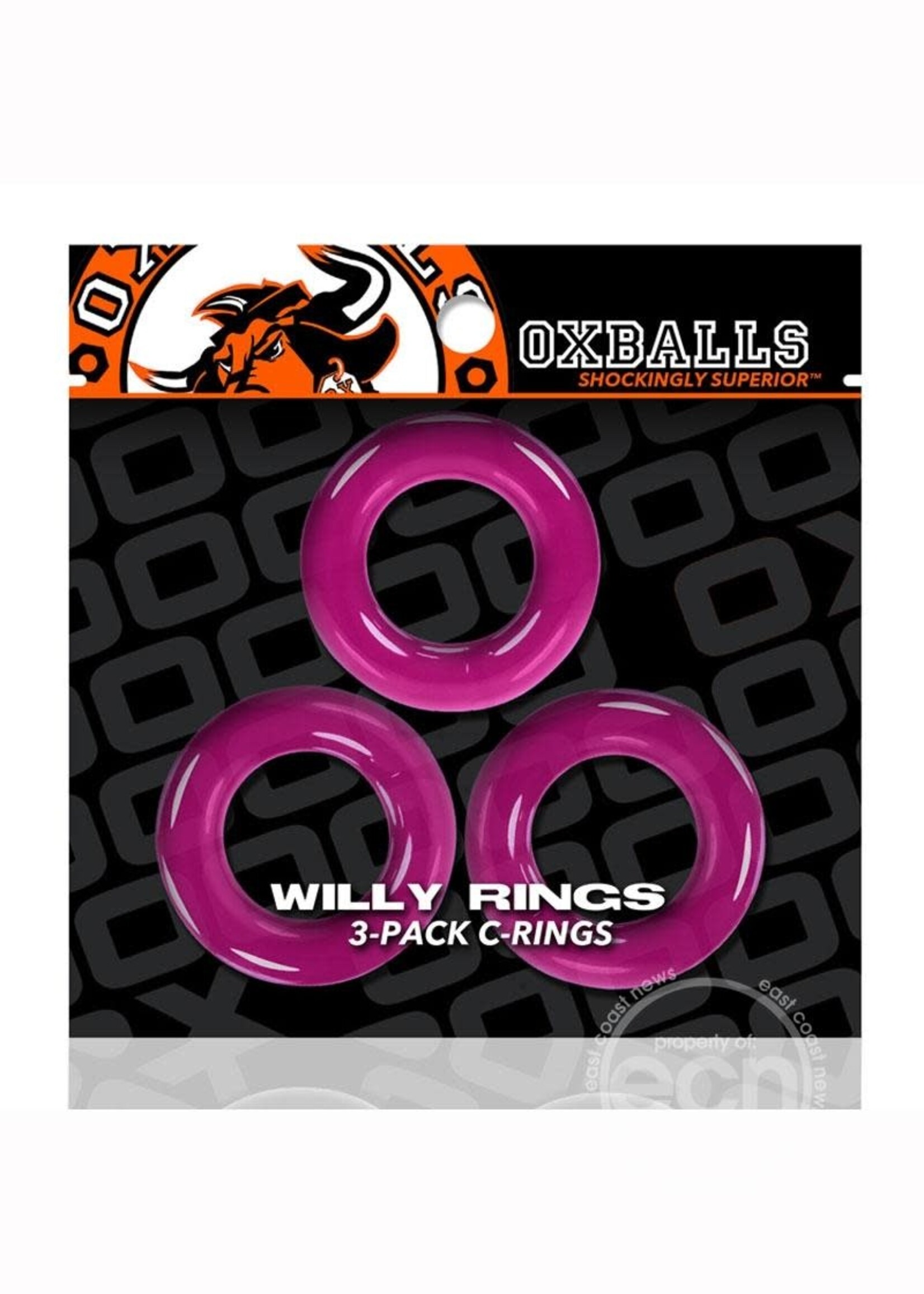 Oxballs Oxballs Willy Rings Cock Ring (3 pack) - Hot Pink