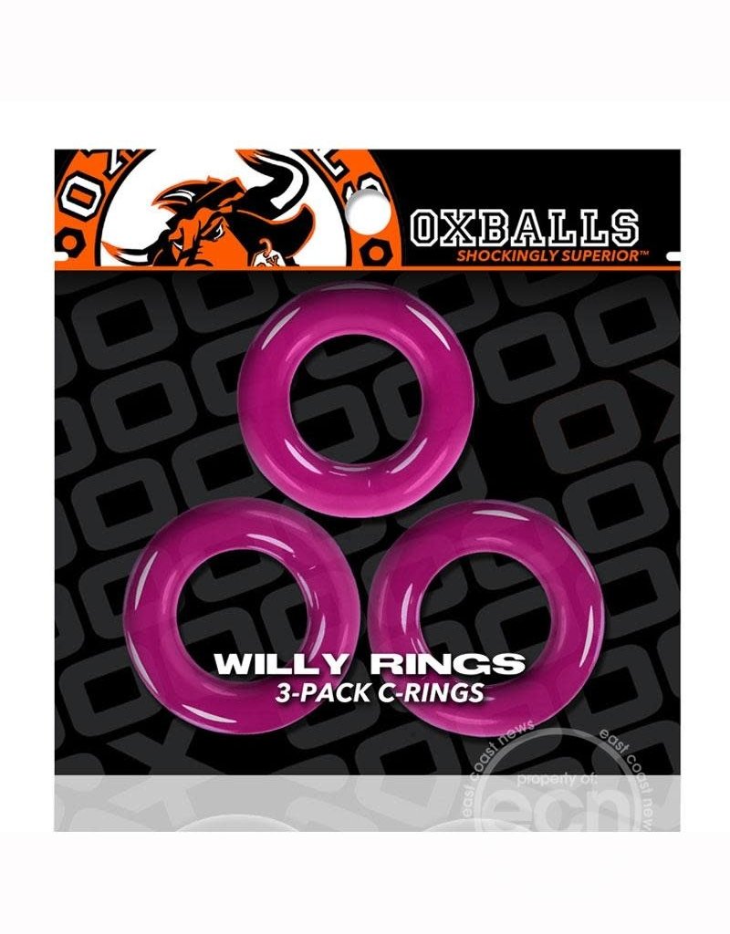 Oxballs Oxballs Willy Rings Cock Ring (3 pack) - Hot Pink