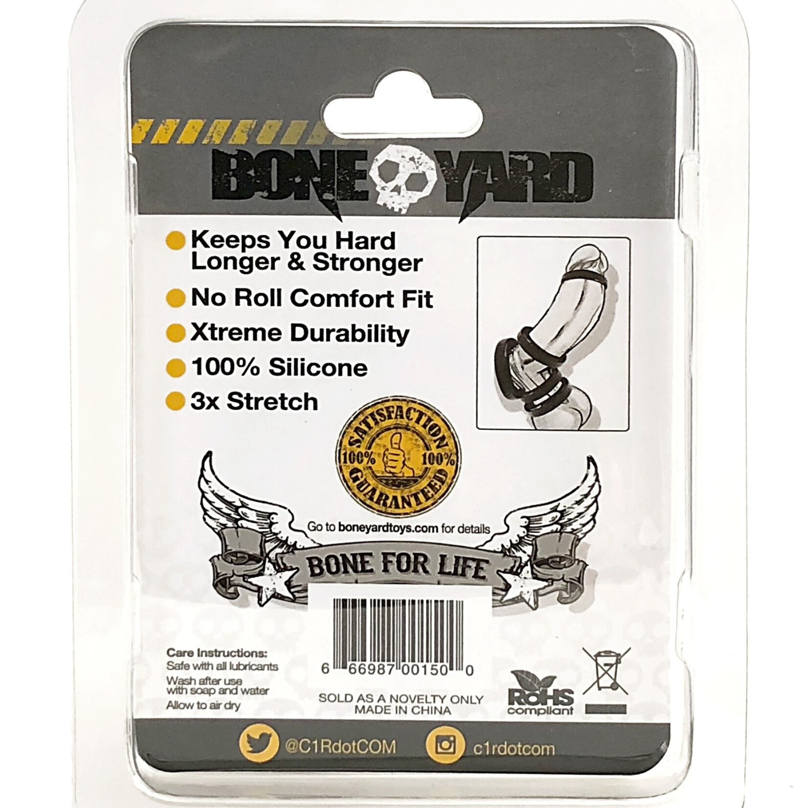 Rascal - Boneyard Boneyard Silicone Ring 50mm - Black