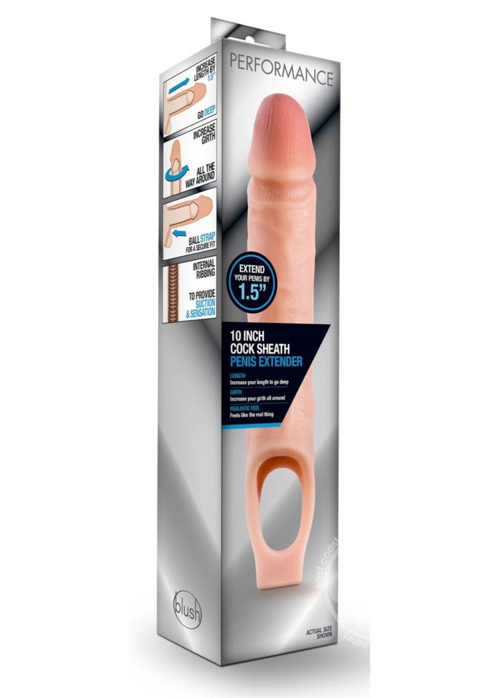 Blush Novelties Performance - 10 Inch Cock Sheath Penis Extender - Vanilla