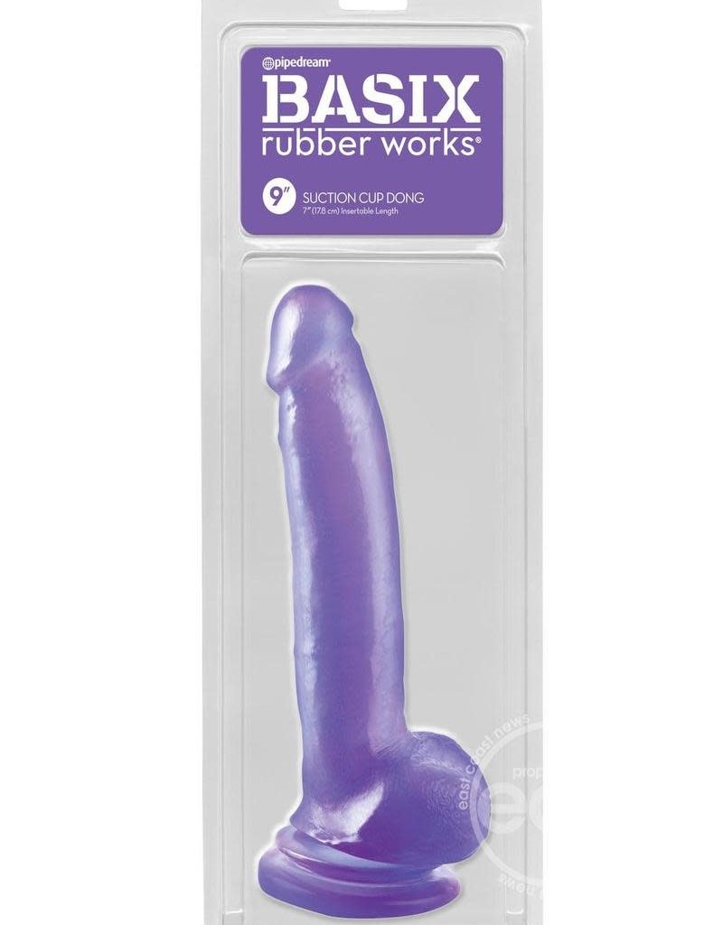 Pipedream Basix 9 Inch Suction Cup Dong - Purple