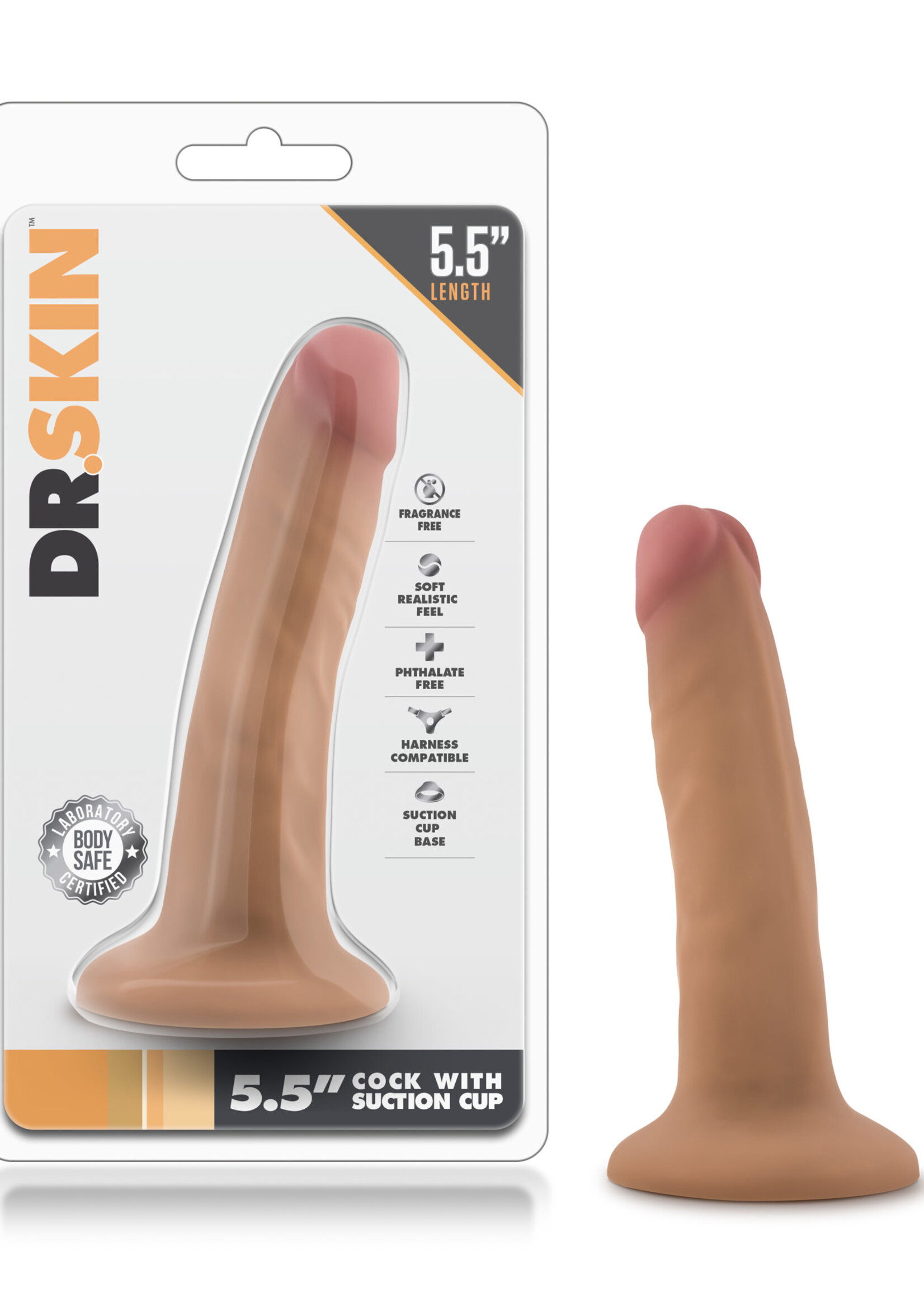 Blush Novelties Dr. Skin - 5.5 Inch Cock With Suction Cup - Mocha