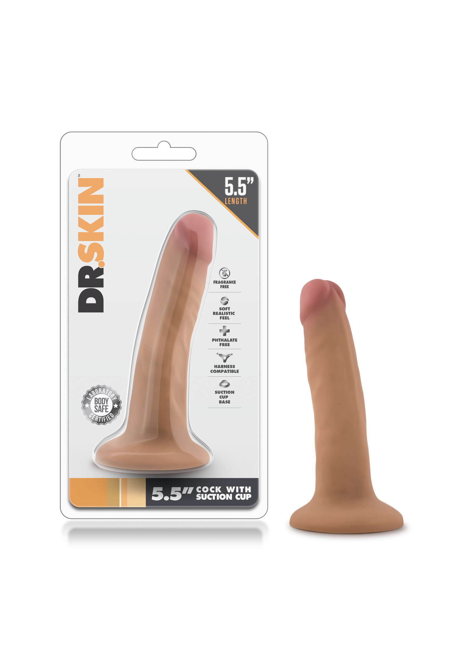 Blush Novelties Dr. Skin - 5.5 Inch Cock With Suction Cup - Mocha