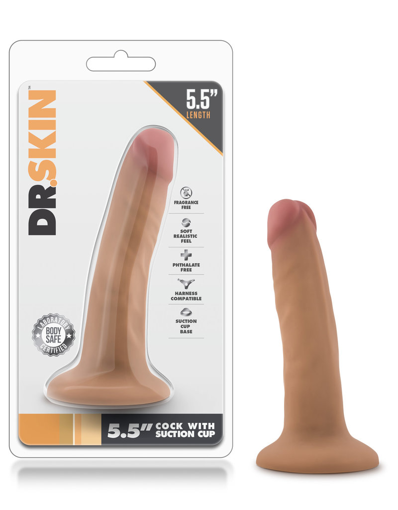 Blush Novelties Dr. Skin - 5.5 Inch Cock With Suction Cup - Mocha