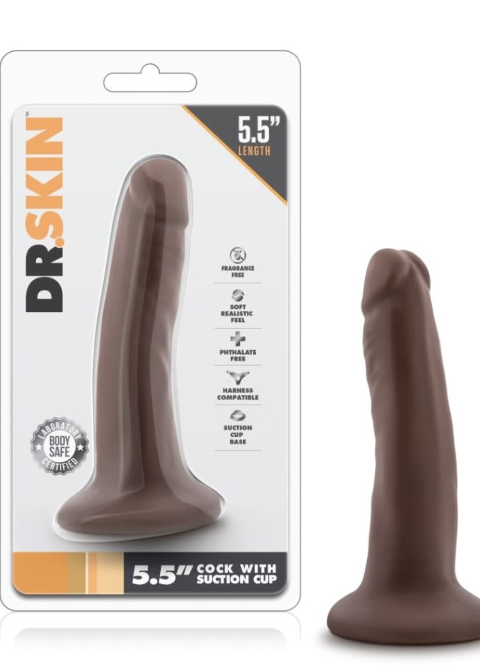 Blush Novelties Dr. Skin - 5.5 Inch Cock With Suction Cup - Chocolate