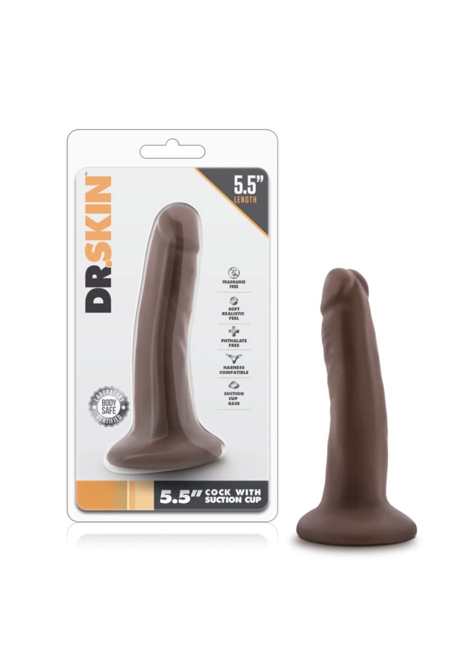 Blush Novelties Dr. Skin - 5.5 Inch Cock With Suction Cup - Chocolate