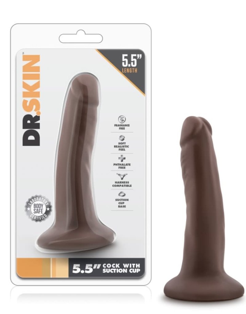 Blush Novelties Dr. Skin - 5.5 Inch Cock With Suction Cup - Chocolate