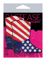 Pastease Pastease Premium Sparkling Stars & Strips USA Cowboy Boot - Red/White/Blue O/S