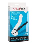 California Exotic Novelties Silicone Love Rider Beaded Dual Penetrator - Black