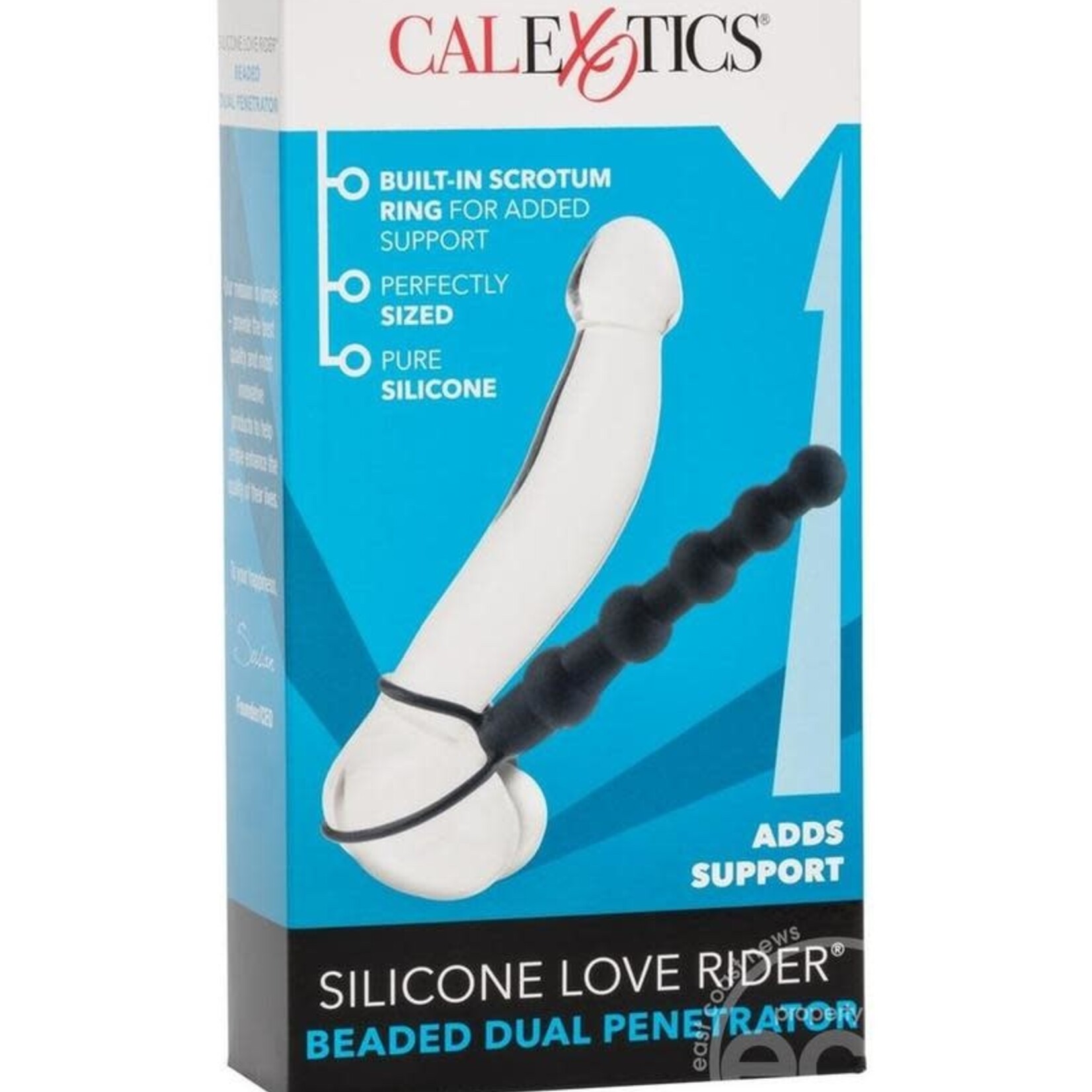 California Exotic Novelties Silicone Love Rider Beaded Dual Penetrator - Black