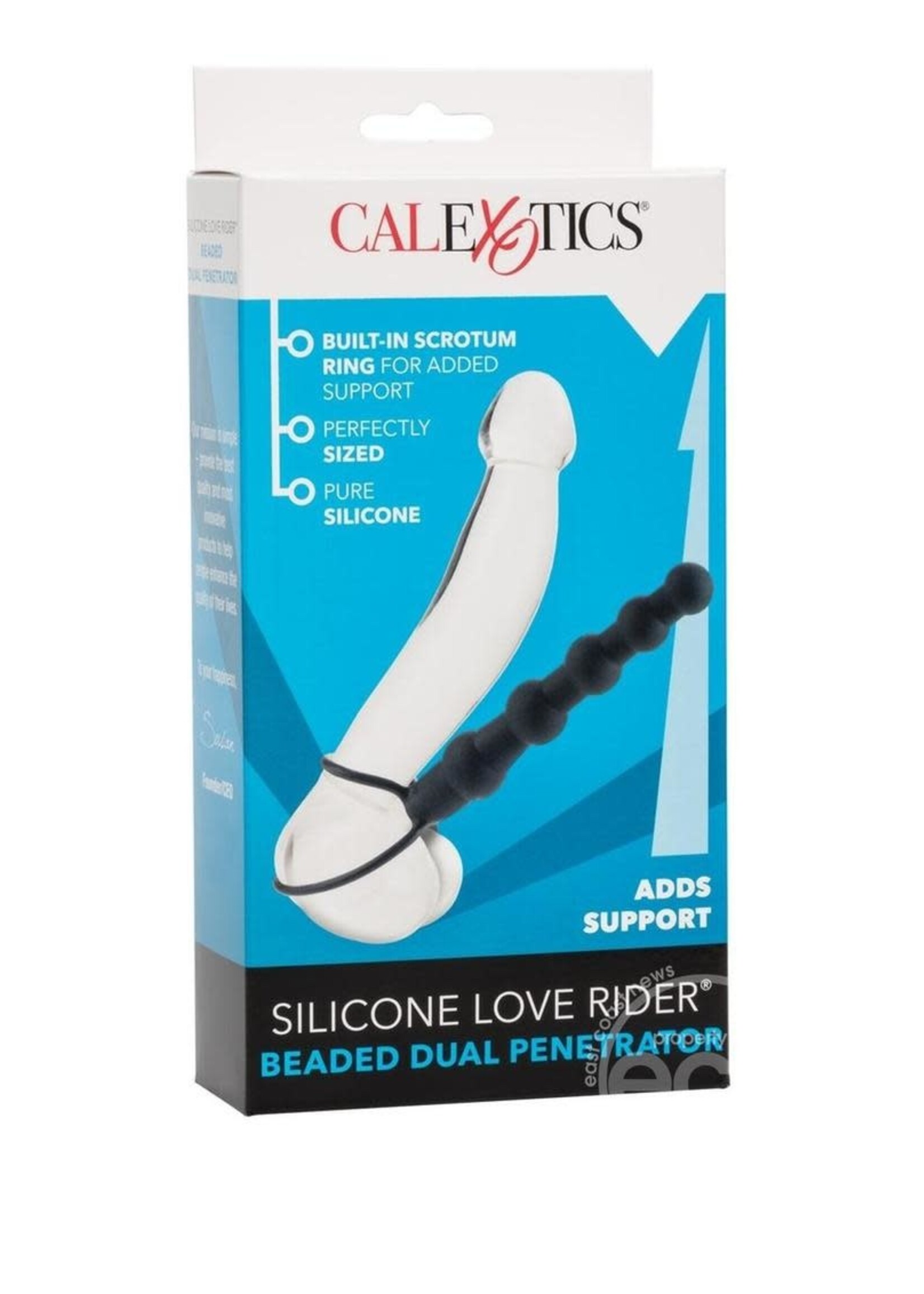 California Exotic Novelties Silicone Love Rider Beaded Dual Penetrator - Black