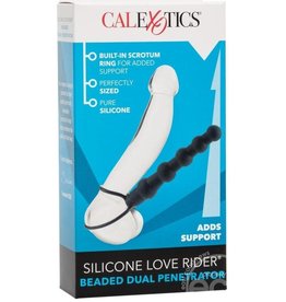 California Exotic Novelties Silicone Love Rider Beaded Dual Penetrator - Black
