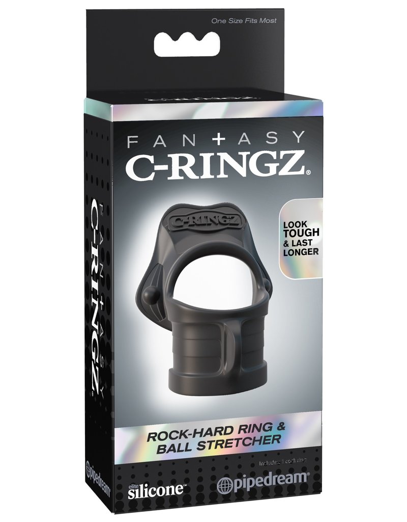 Pipedream Fantasy C-Ring Rock Hard Ring and Ball Stretcher - Black
