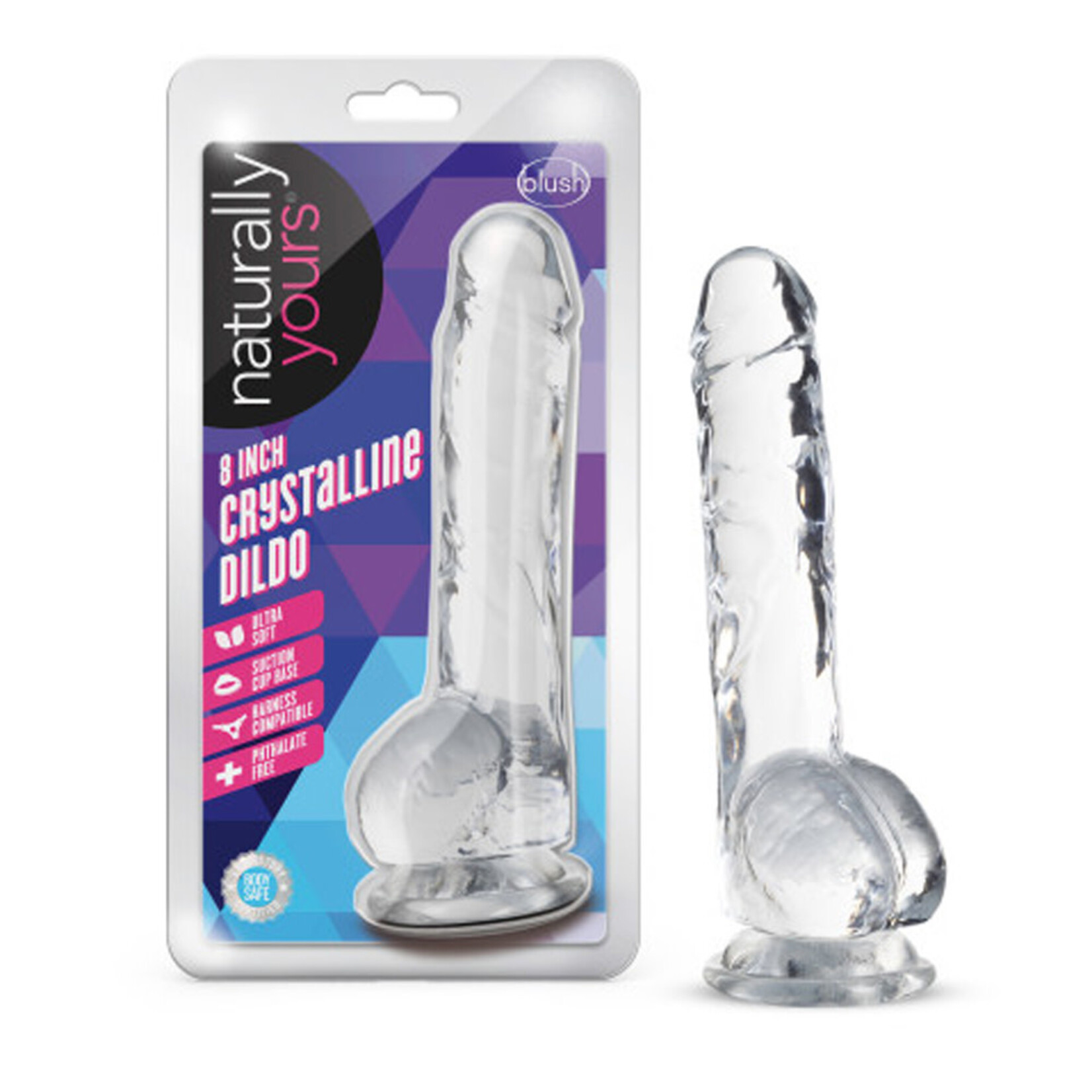 Blush Novelties Naturally Yours Crystalline Dildo 8in