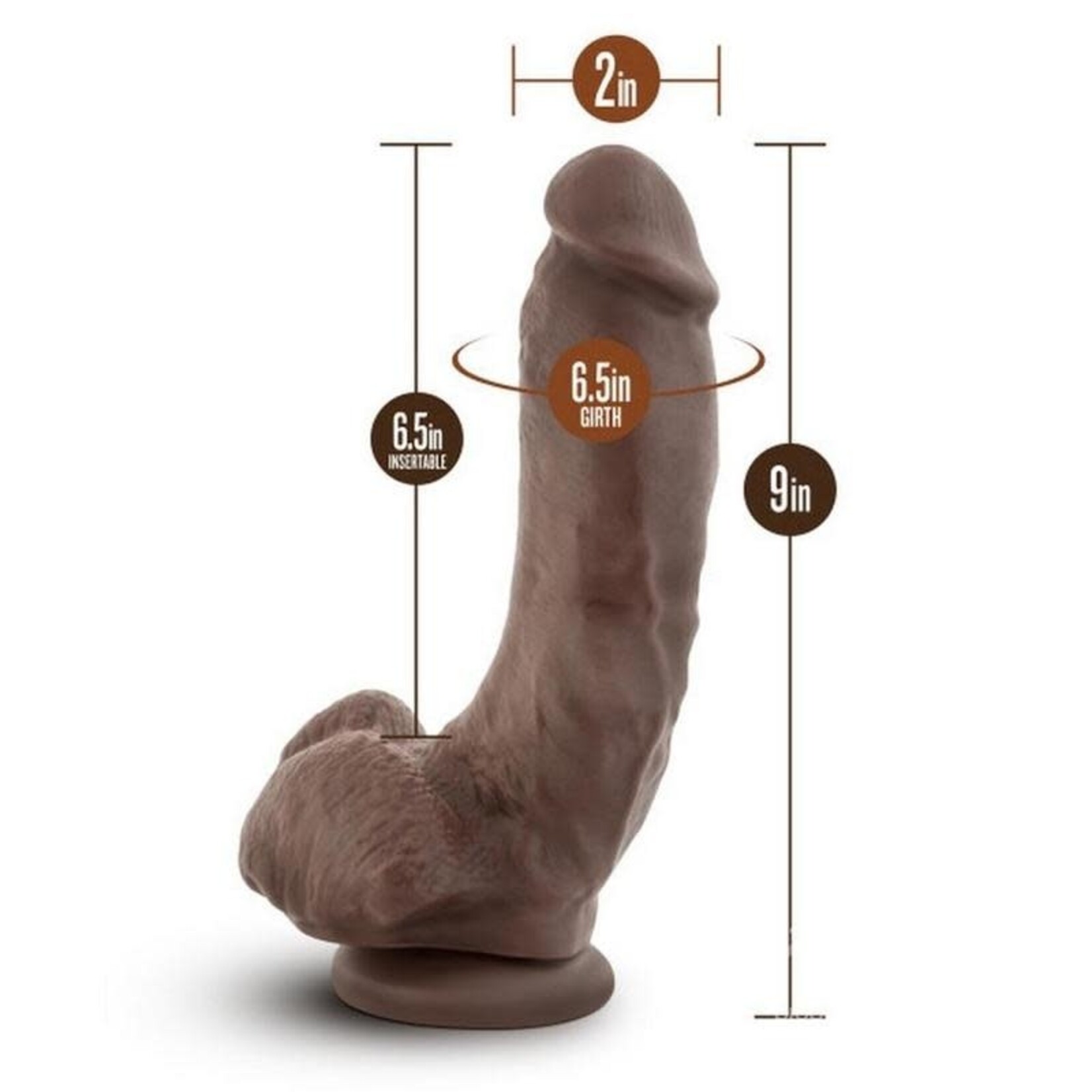 Blush Novelties Dr. Skin - Mr. Mayor 9" Dildo With Suction Cup - Chocolate