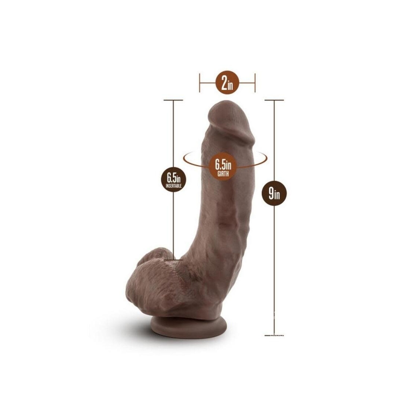 Blush Novelties Dr. Skin - Mr. Mayor 9" Dildo With Suction Cup - Chocolate
