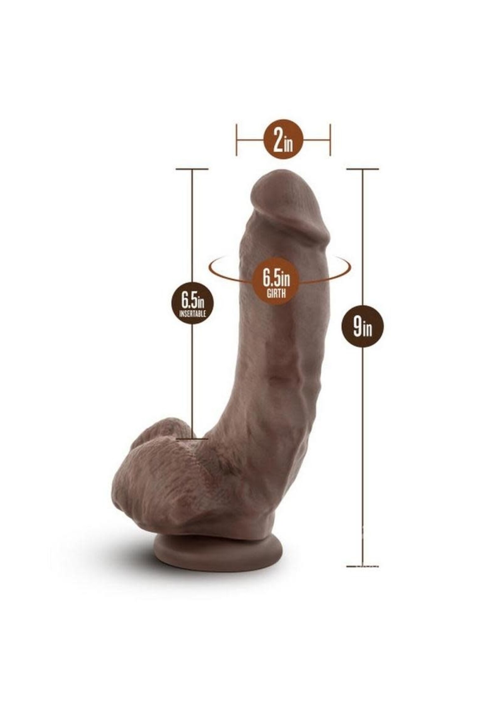 Blush Novelties Dr. Skin - Mr. Mayor 9" Dildo With Suction Cup - Chocolate