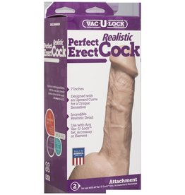 Doc Johnson Vac-U-Lock Perfect Erect Realistic Cock - White
