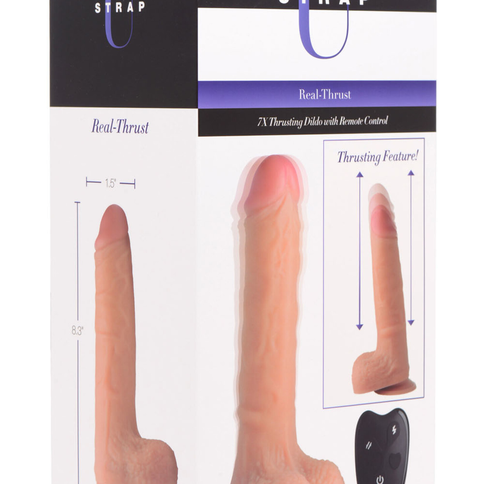 XR Brands Strap U 7x Thrusting Dildo With Remote Control