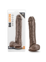 Blush Novelties Dr. Skin Mr. Savage 11.5" Dildo With Suction Cup - Chocolate