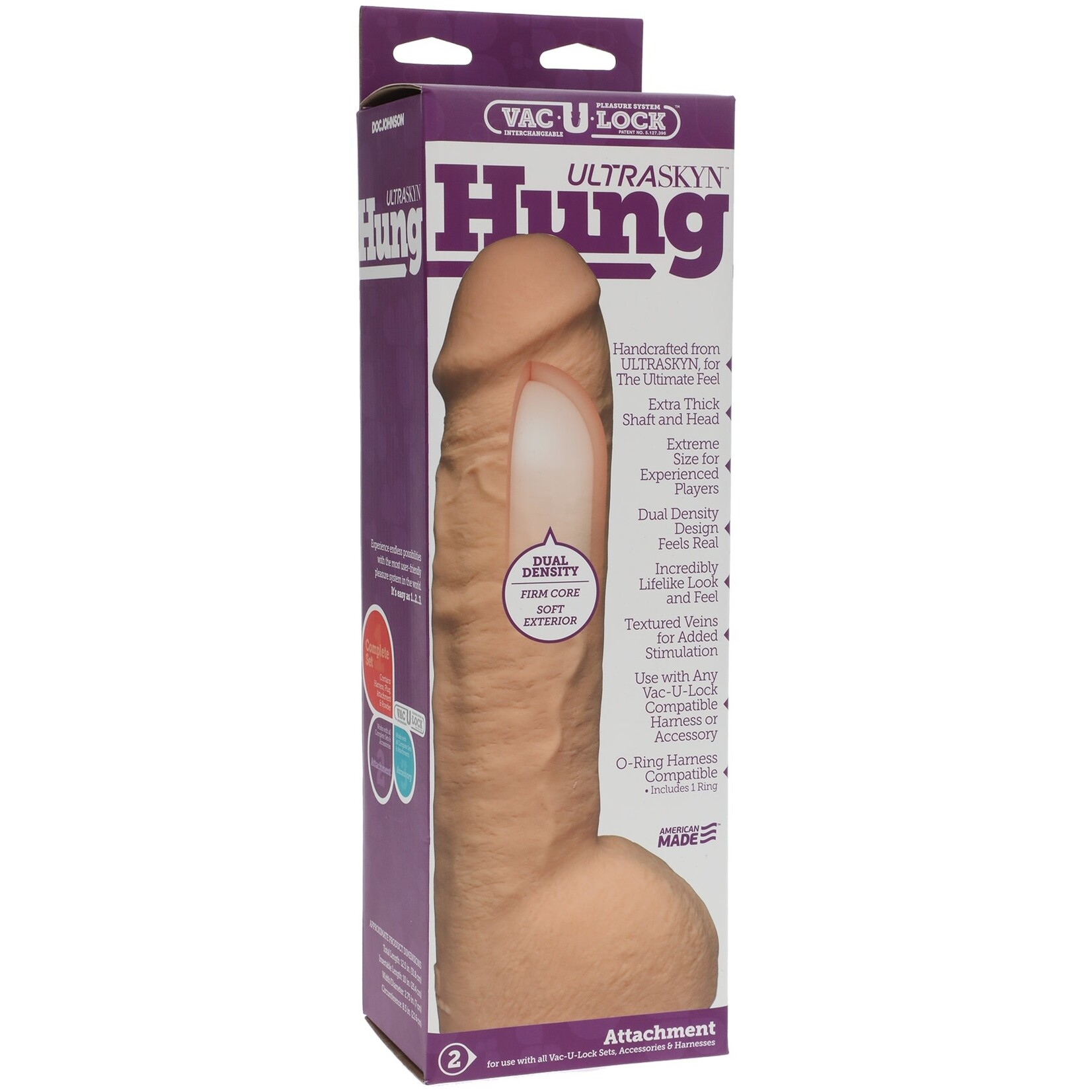 Doc Johnson Vac-U-Lock Ultraskyn Hung - Vanilla