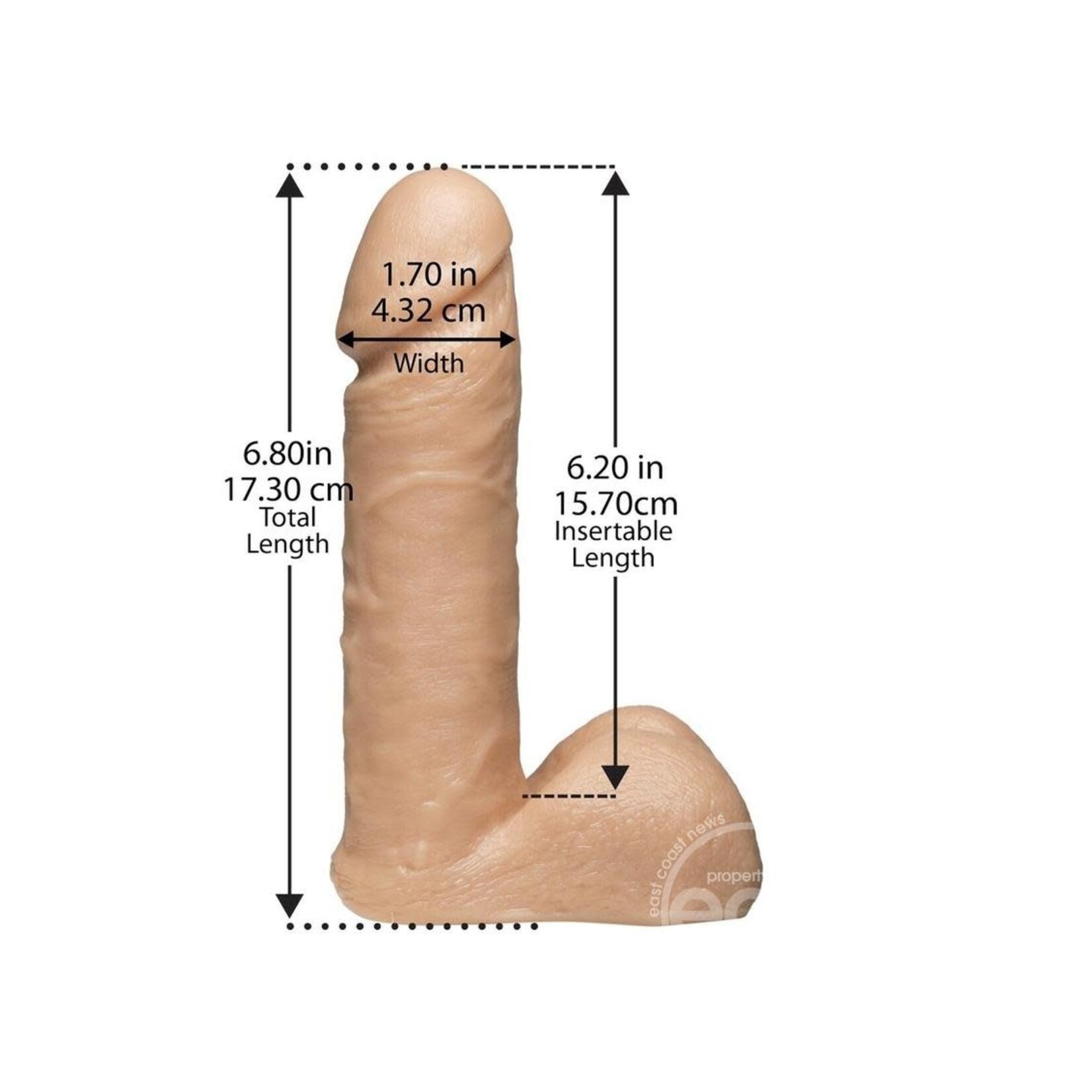 Doc Johnson Vac-U-Lock 6 Inch Ultraskyn Cock - Vanilla
