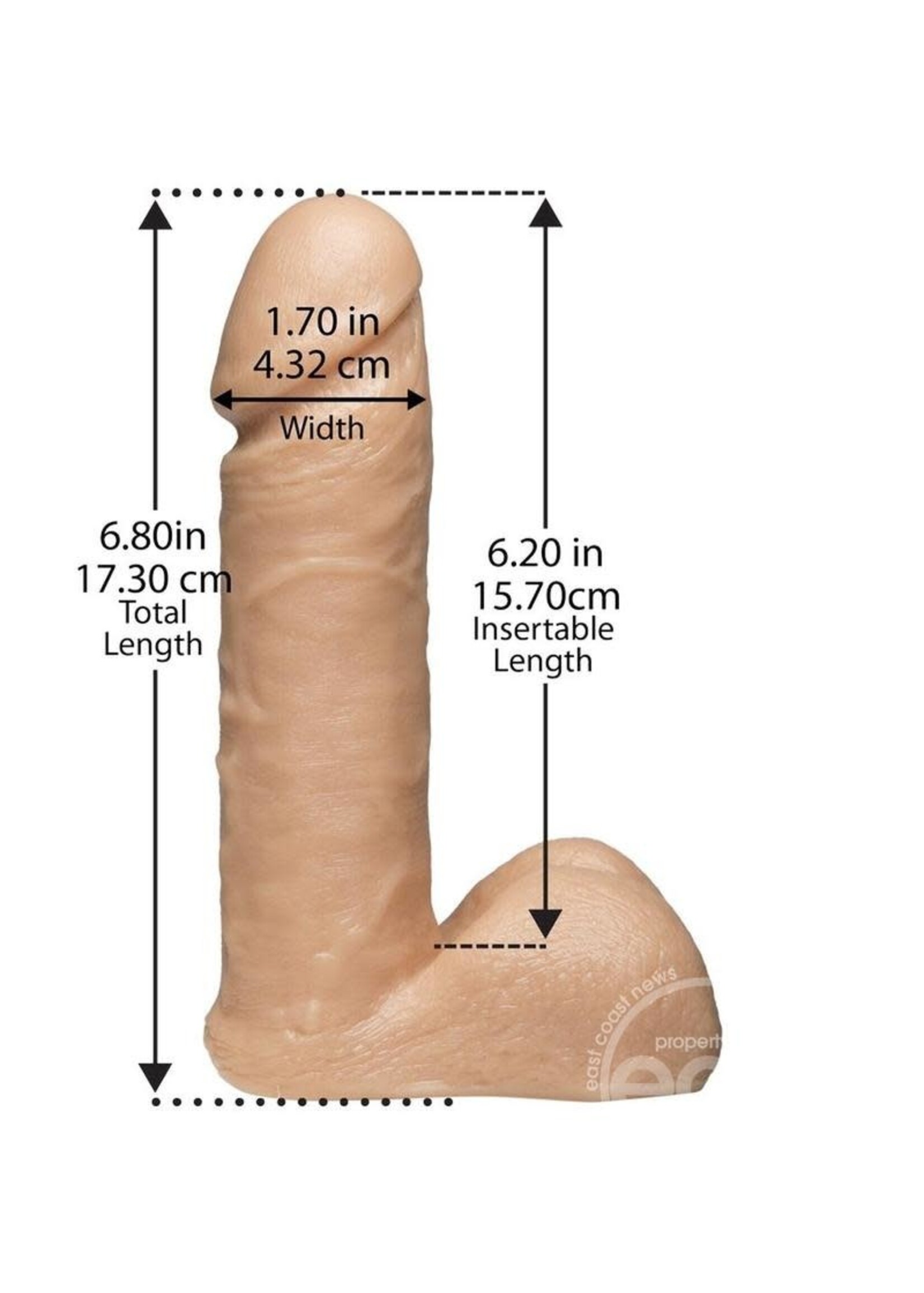Doc Johnson Vac-U-Lock 6 Inch Ultraskyn Cock - Vanilla