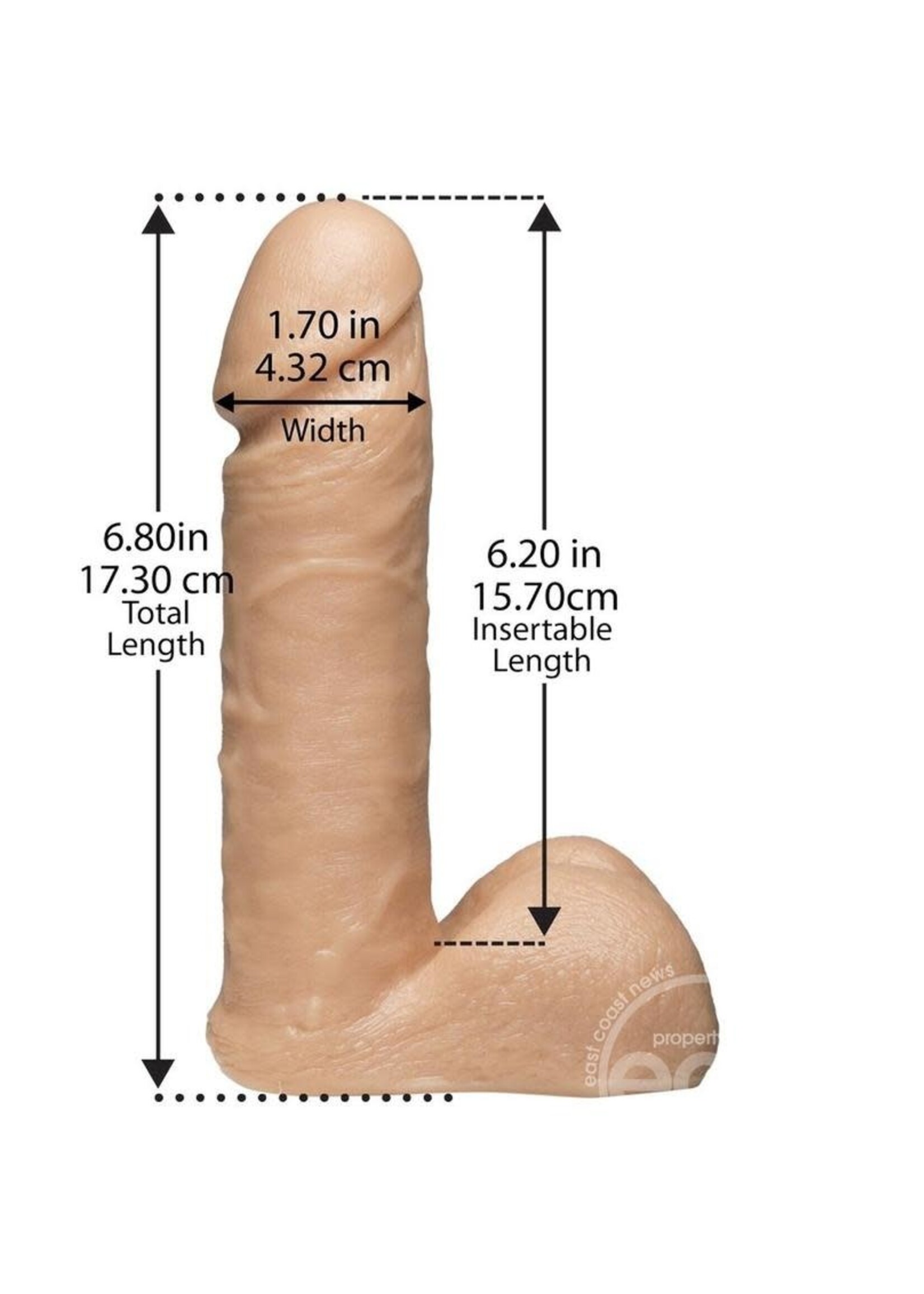 Doc Johnson Vac-U-Lock 6 Inch Ultraskyn Cock - Vanilla