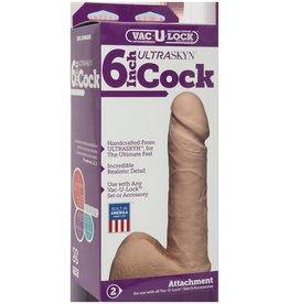 Doc Johnson Vac-U-Lock 6 Inch Ultraskyn Cock - Vanilla