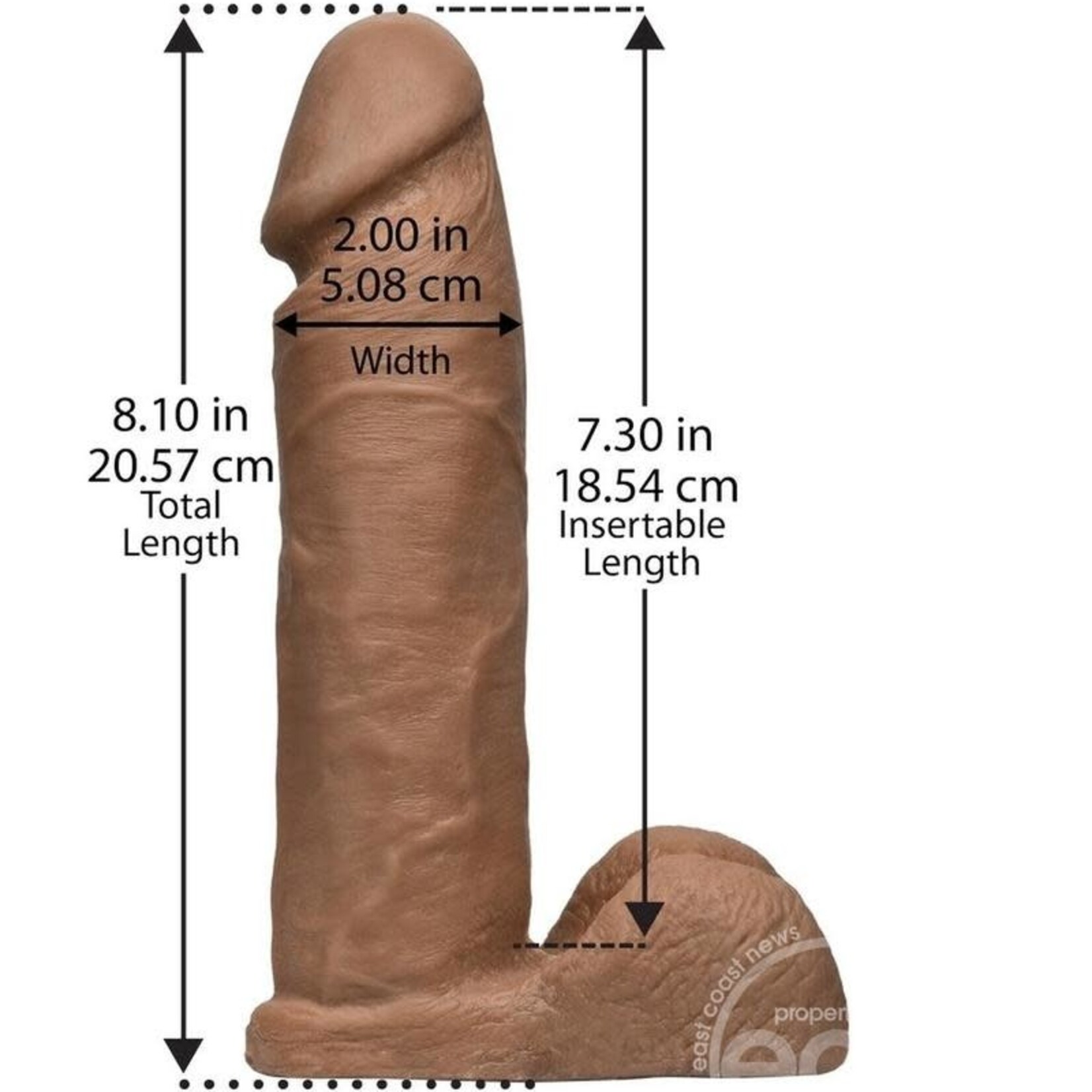 Doc Johnson Vac-U-Lock 8-Inch Ultraskyn Cock - Caramel