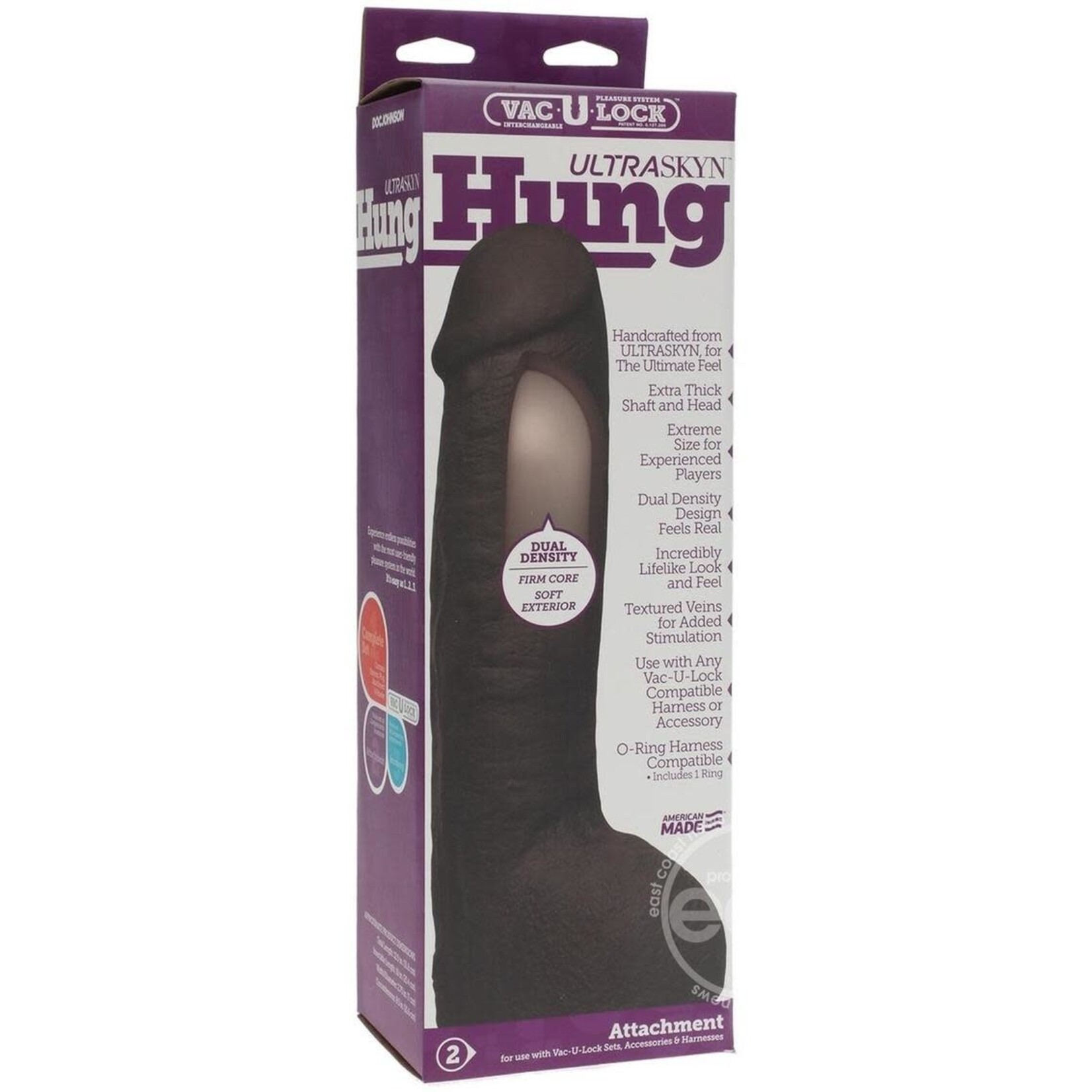 Doc Johnson Vac-U-Lock Ultraskyn Hung - Chocolate