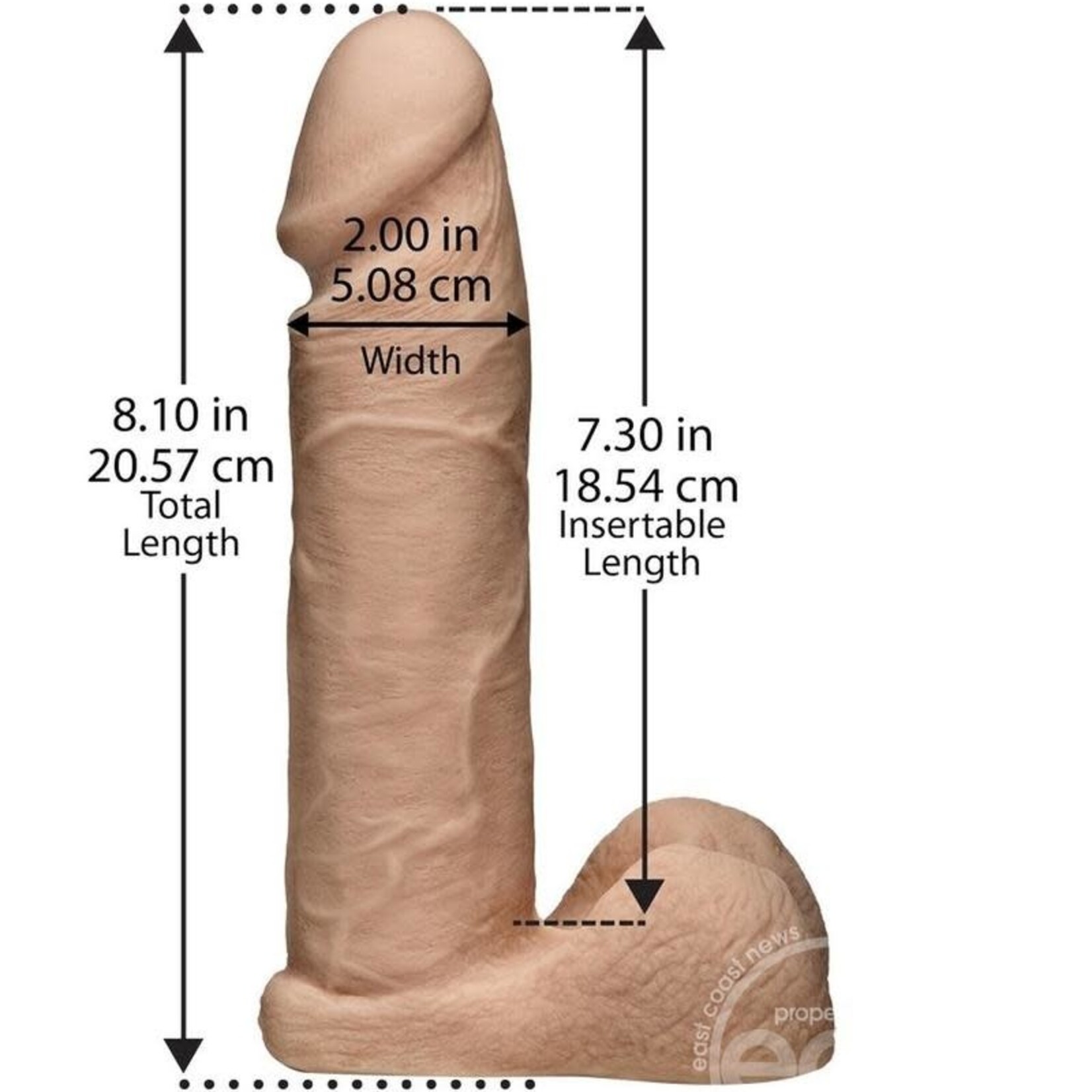 Doc Johnson Vac-U-Lock 8-Inch Ultraskyn Cock - Vanilla