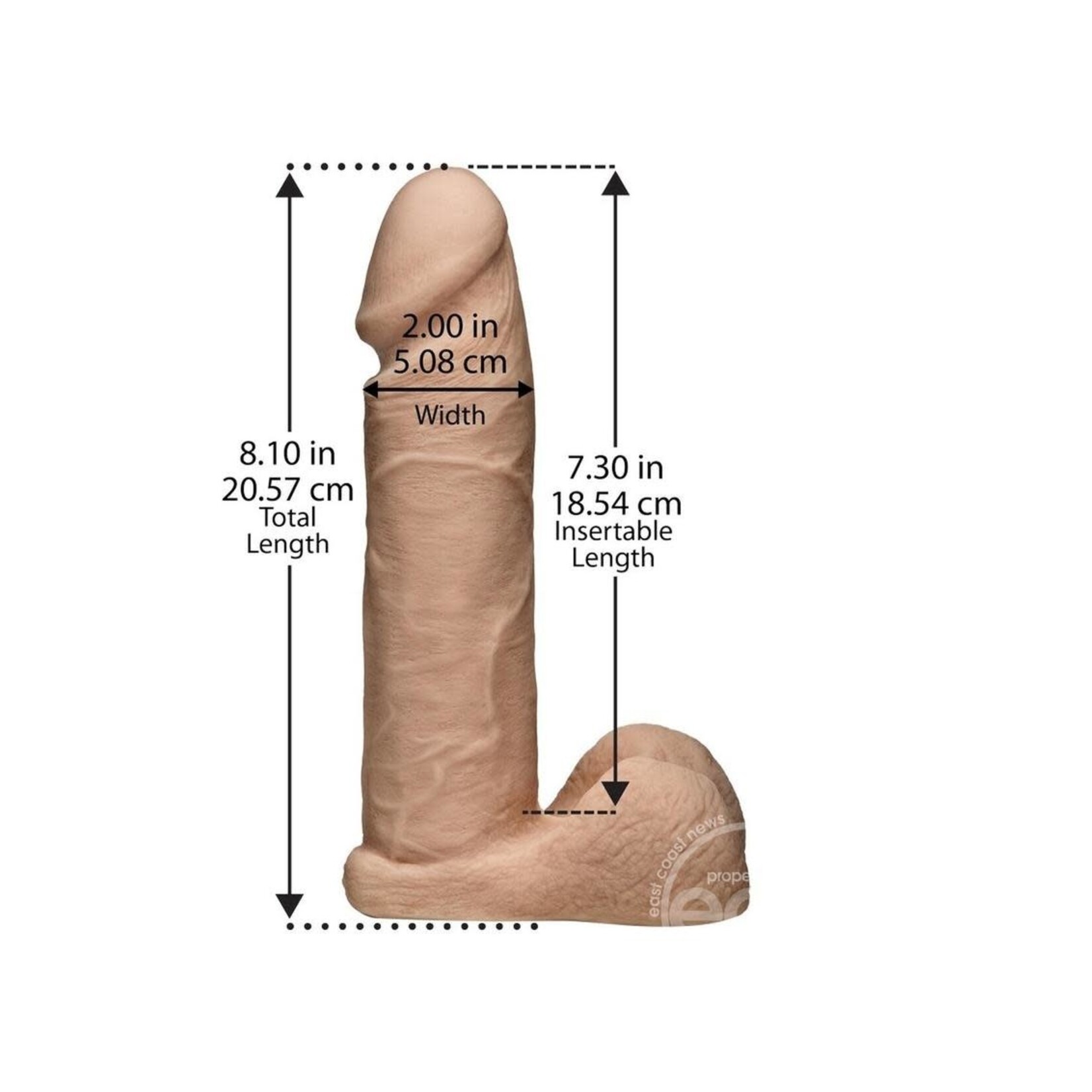 Doc Johnson Vac-U-Lock 8-Inch Ultraskyn Cock - Vanilla