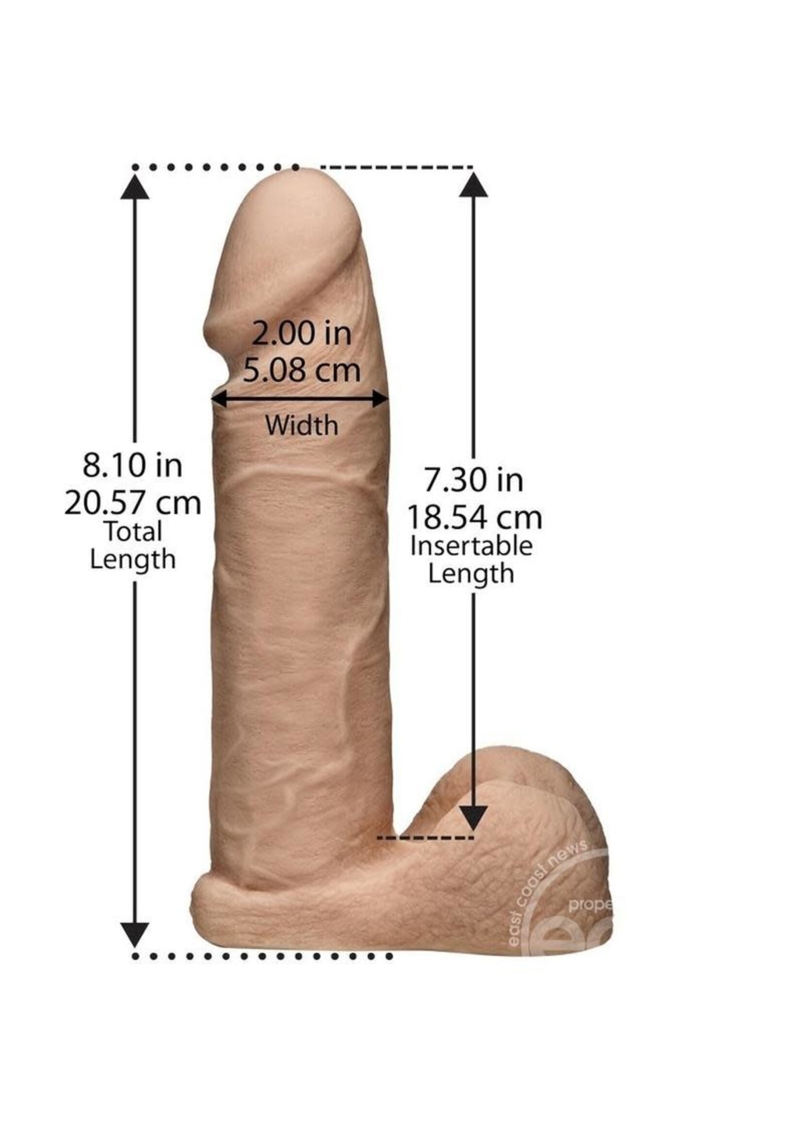 Doc Johnson Vac-U-Lock 8-Inch Ultraskyn Cock - Vanilla