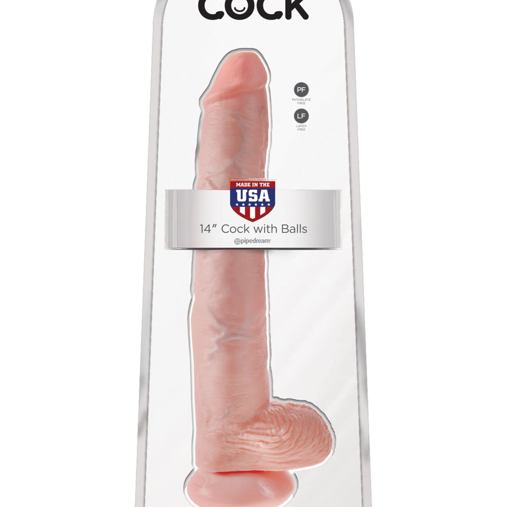 Pipedream King Cock 14" Cock With Balls - Light