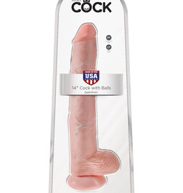 Pipedream King Cock 14" Cock With Balls - Light