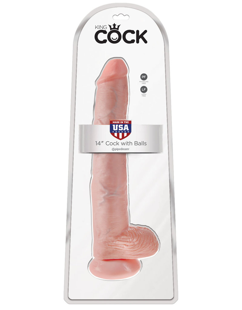 Pipedream King Cock 14" Cock With Balls - Light