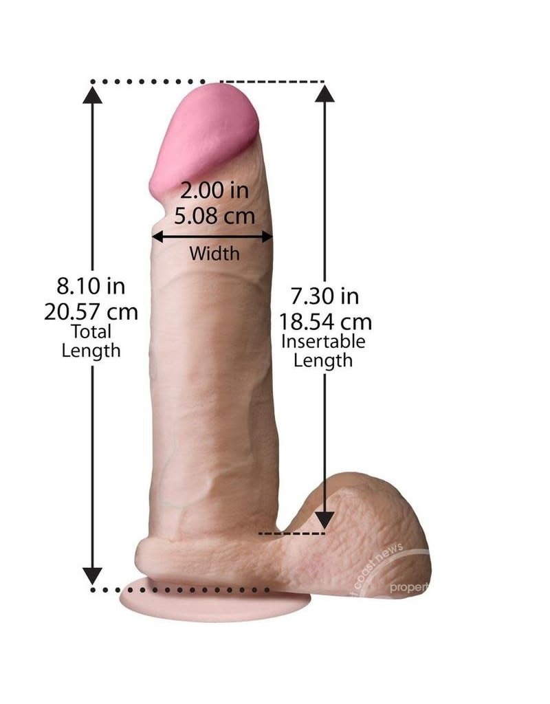 Doc Johnson The Realistic Cock Ultraskyn 8 Inch - White