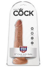 Pipedream King Cock 6" Cock With Balls - Tan